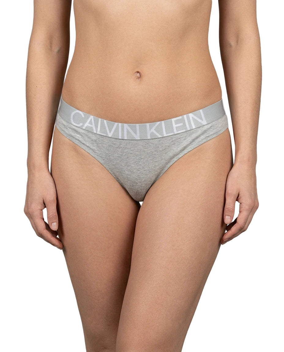 Gray Calvin Klein underwear on a white background