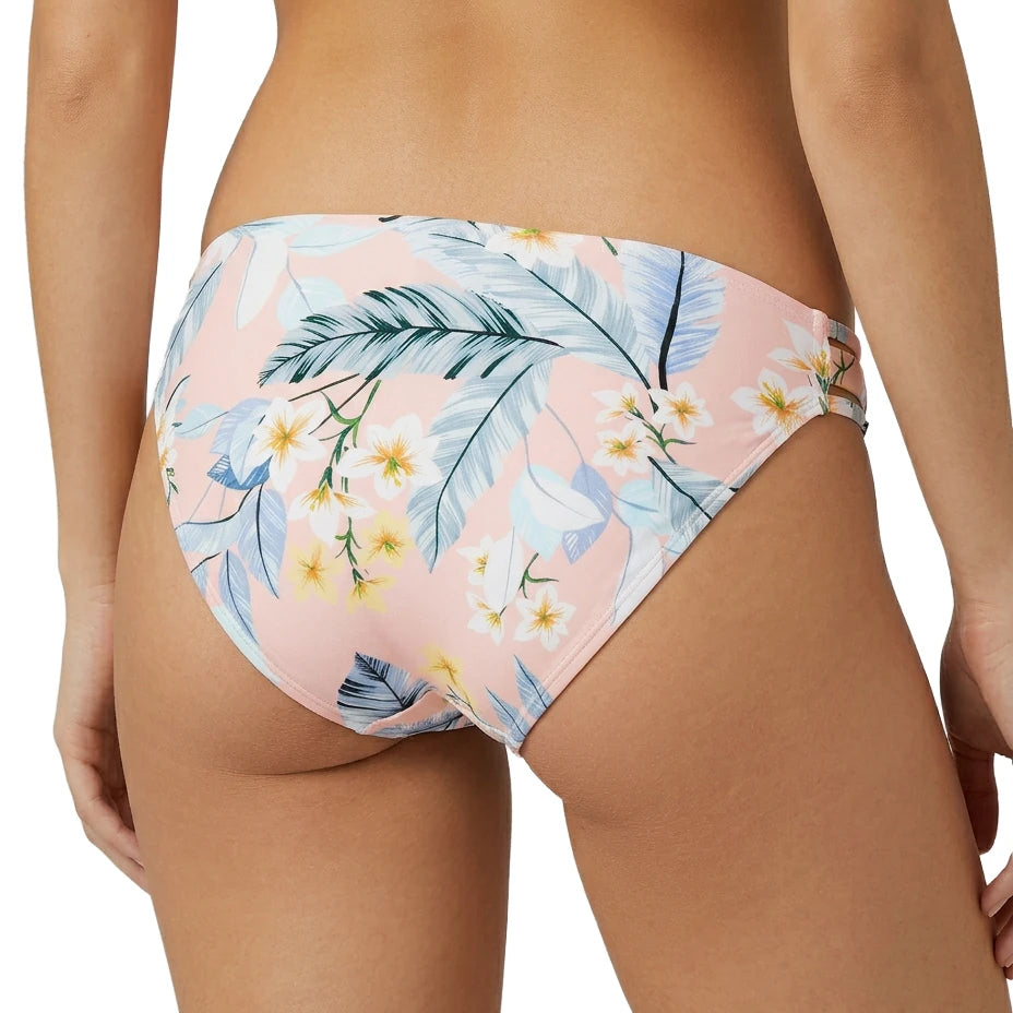 Floral-patterned bikini bottom on a white background