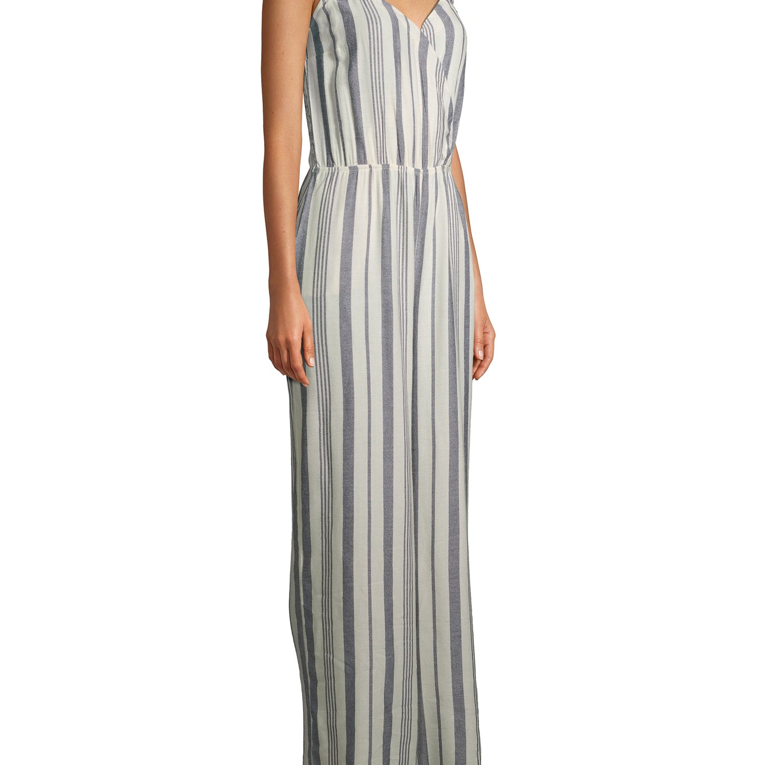 Urban Rebel Juniors Tortoise Ring Surplice Smocked Back Full Length Jumpsuit