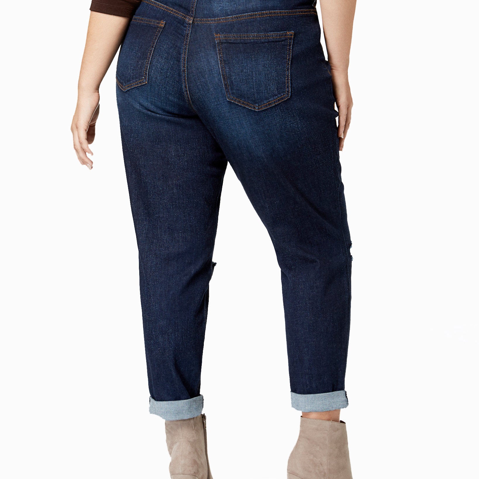 Celebrity Pink Women Plus Trendy Ripped Girlfriend Jeans