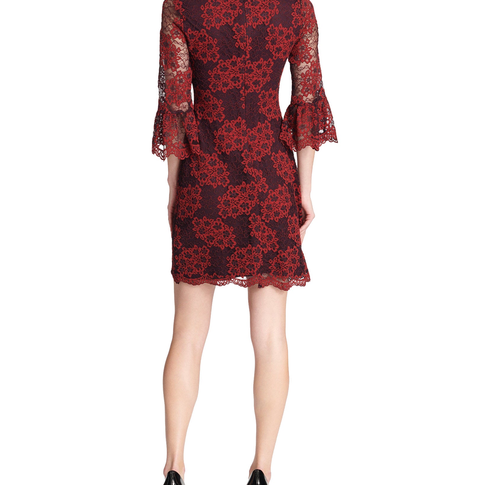 Tommy Hilfiger Women Lace Bell Sleeve A Line Dress