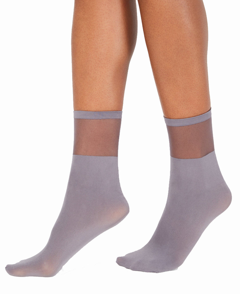 INC International Concepts Women Sheer Ankle Socks Grey