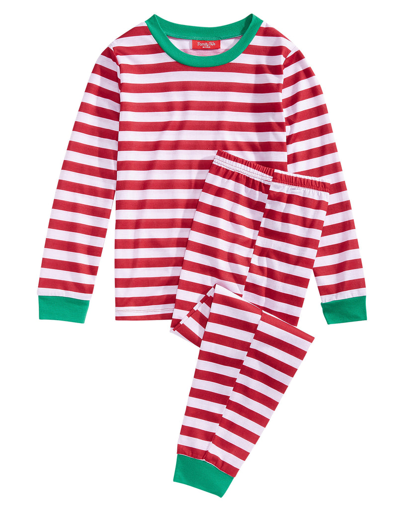 Family Pajamas Kids Matching Holiday Stripe Pajama Set Red Holiday