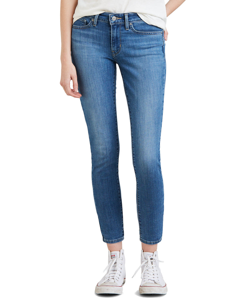 Levis Women 711 Studded Zip Detail Ankle Skinny Jeans Cannonball Blue