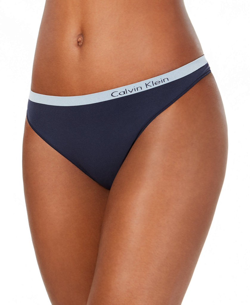 Calvin Klein Women Pure Seamless Thong Underwear QD3544 Shoreline Blue