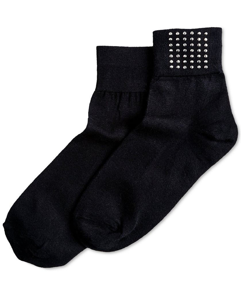 Hue Women Studded Shortie Socks Black