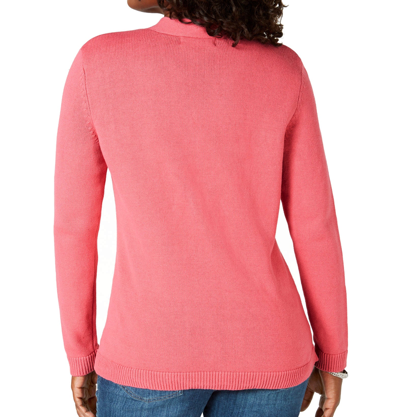 Karen Scott Women Petite Cotton Toggle Henley Sweater