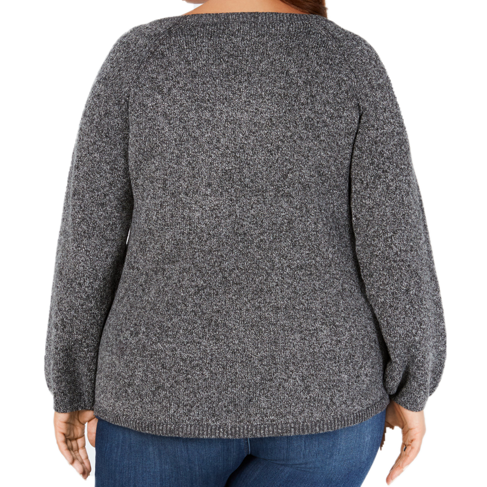 Style & Co Women Plus Jacquard Floral Sweater