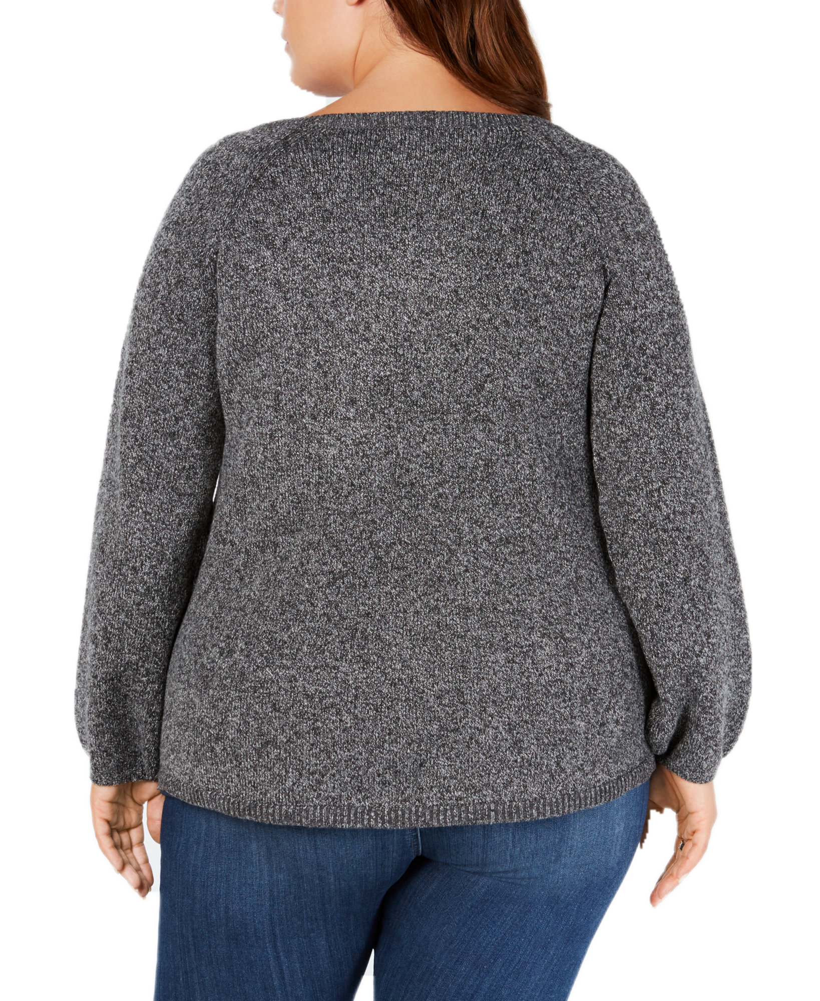 Style & Co Women Plus Jacquard Floral Sweater