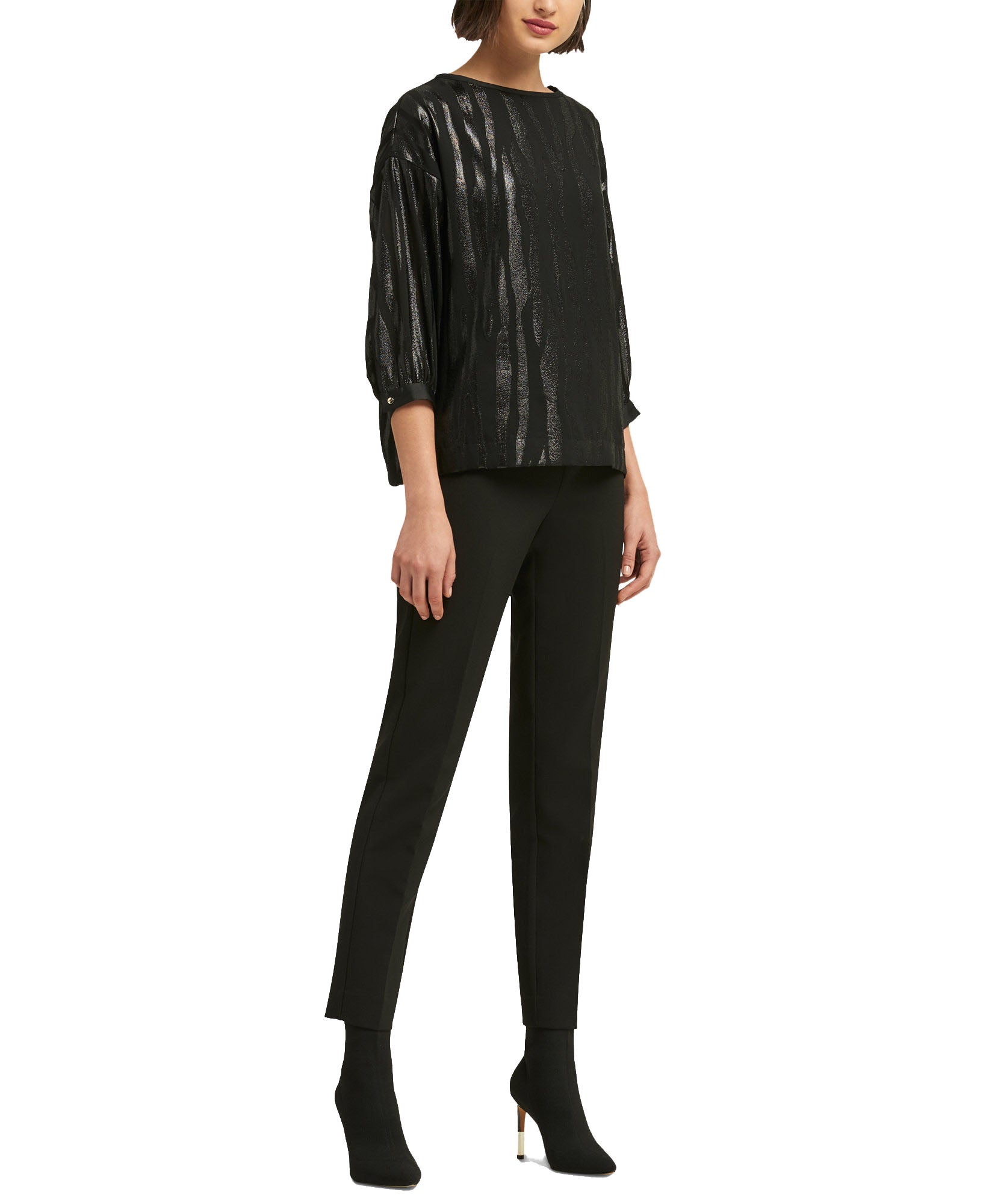 DKNY Women Liquid Metallic Print Top