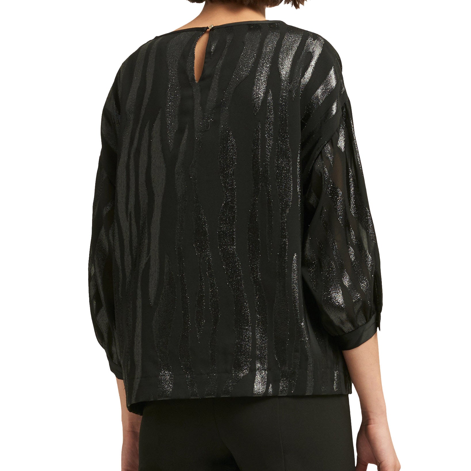 DKNY Women Liquid Metallic Print Top