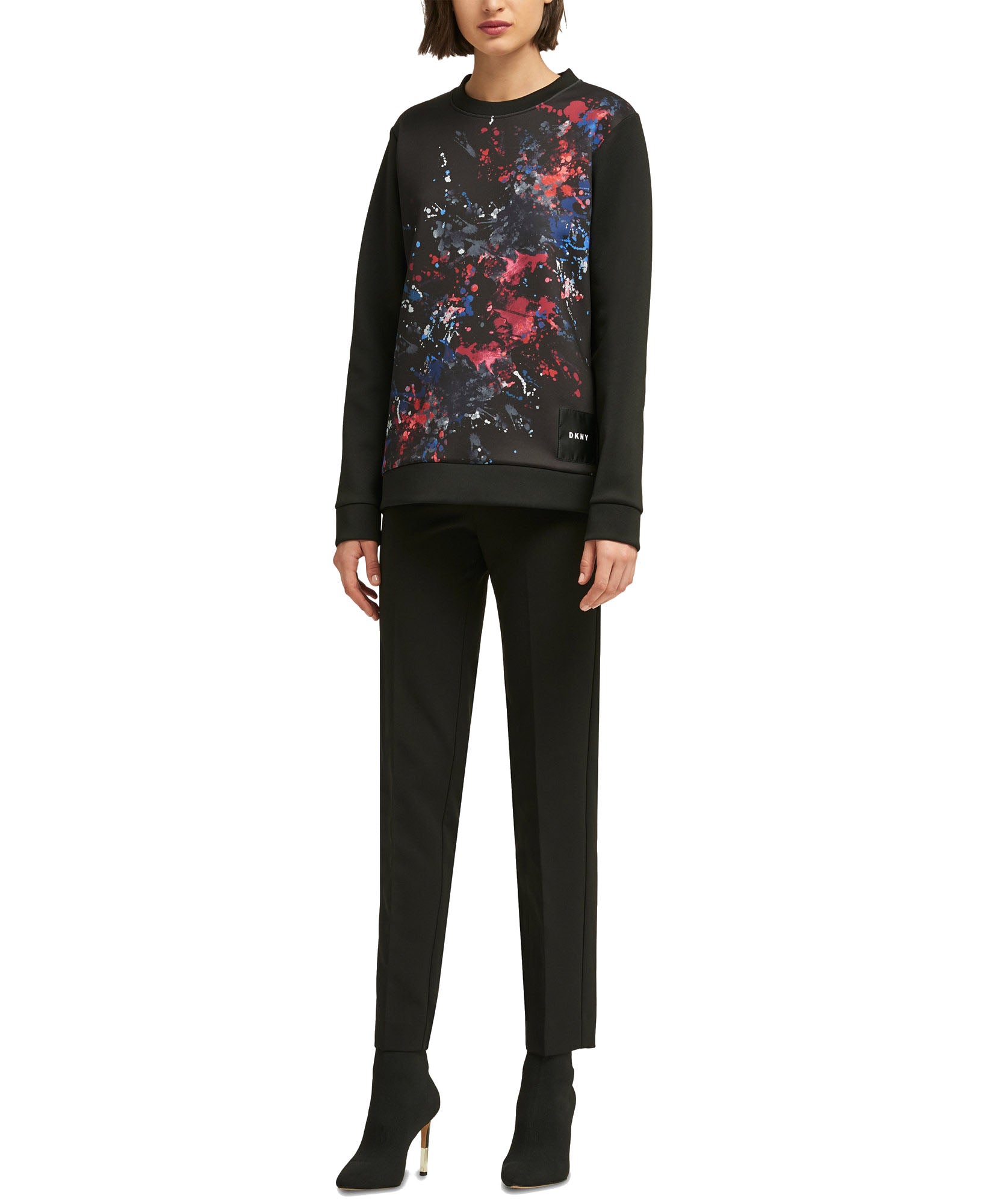DKNY Women Paint Splatter Graphic Sweatshirt