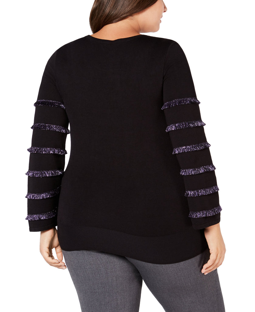 Alfani Women Plus Fringe Sleeve Sweater