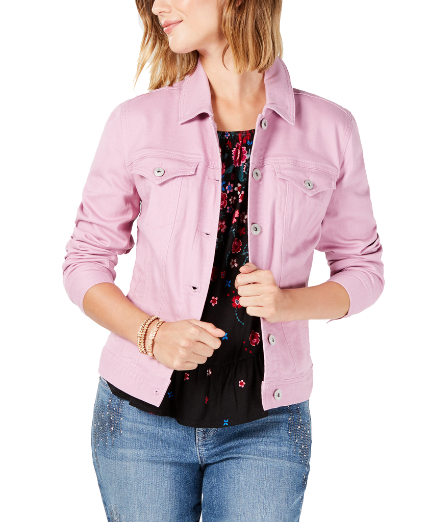 Style & Co Women Denim Jacket French Orchid