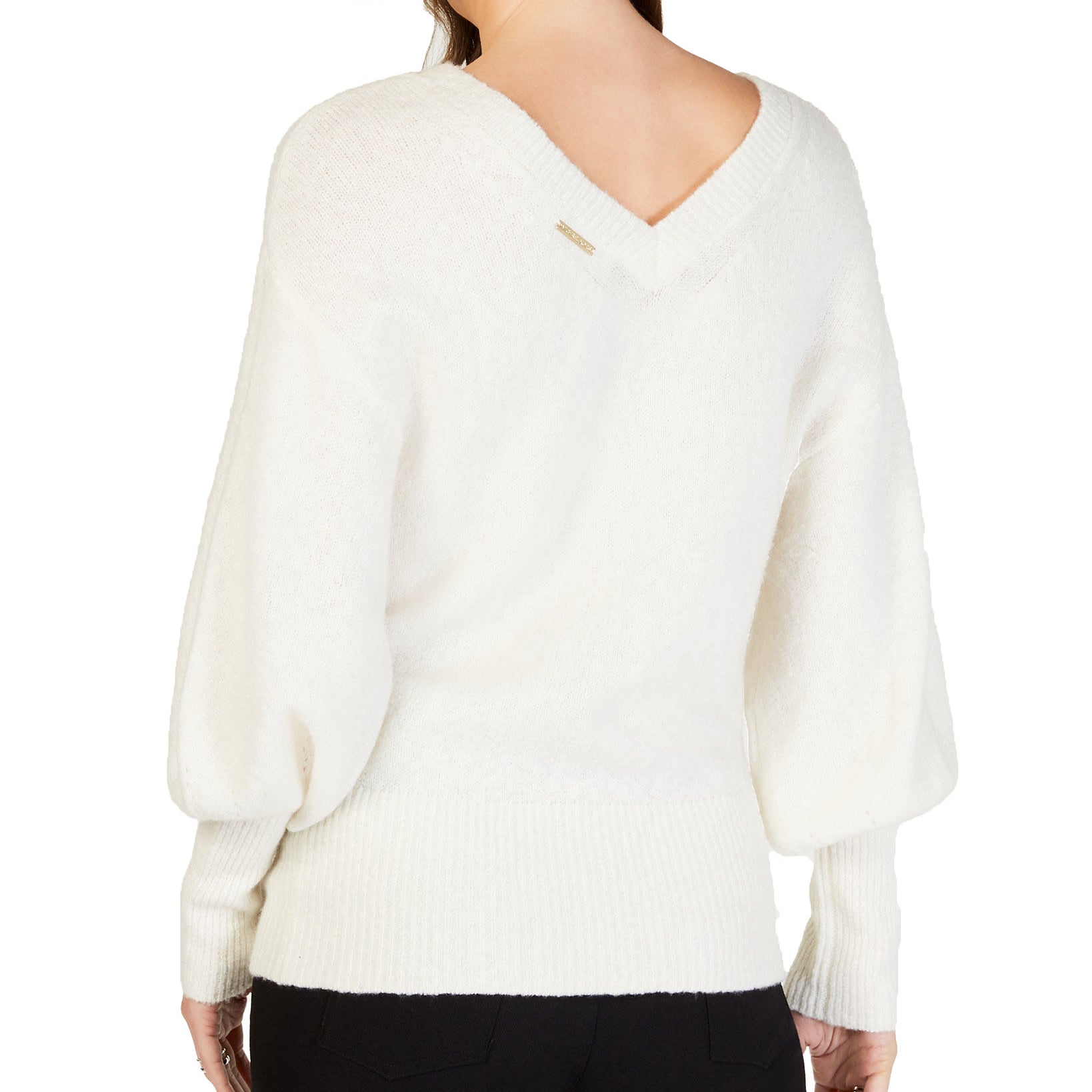 MICHAEL Michael Kors Women Bishop Sleeve Banded Hem Sweater