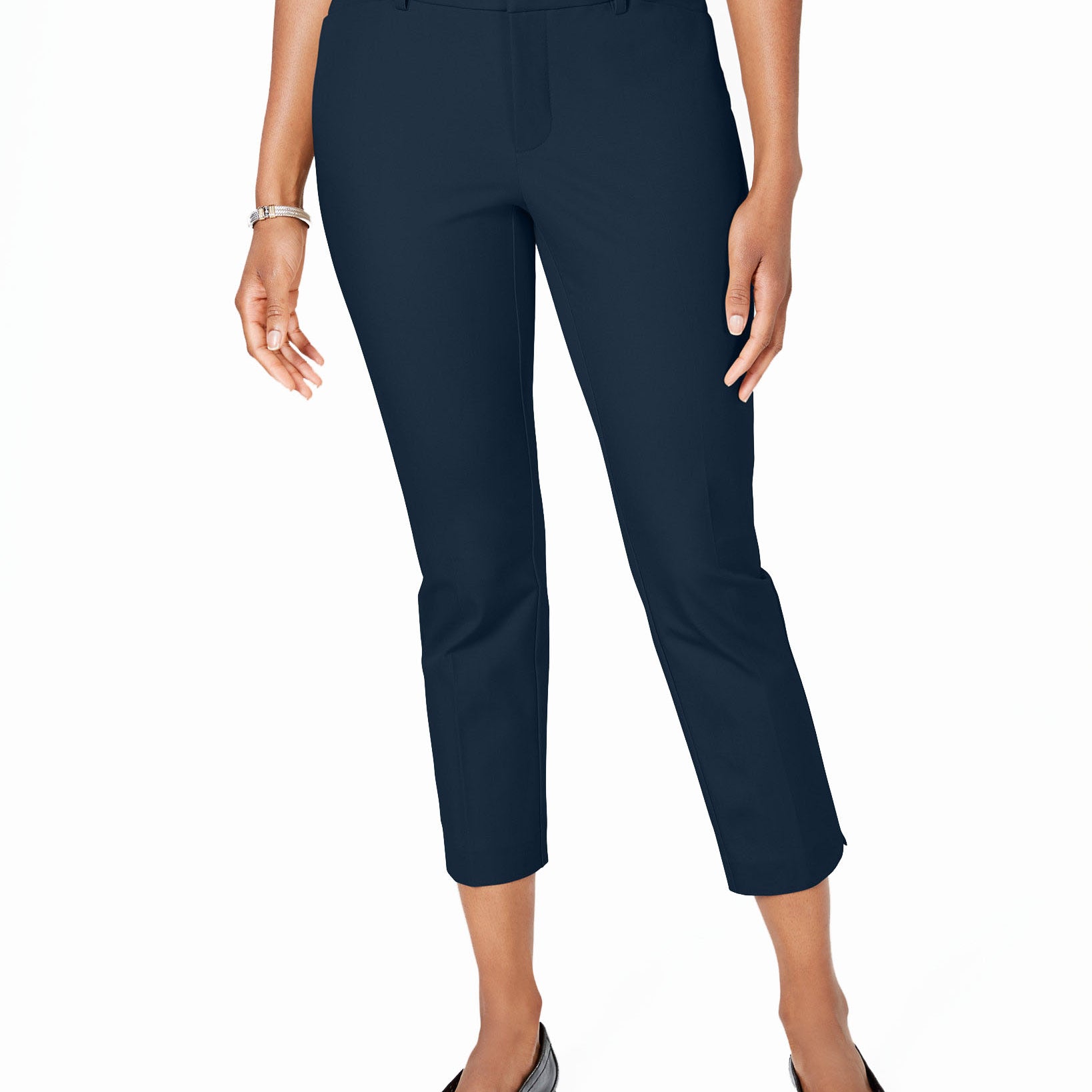 Charter Club Women Petite Newport Tummy Control Cropped Pants Intrepid Blue