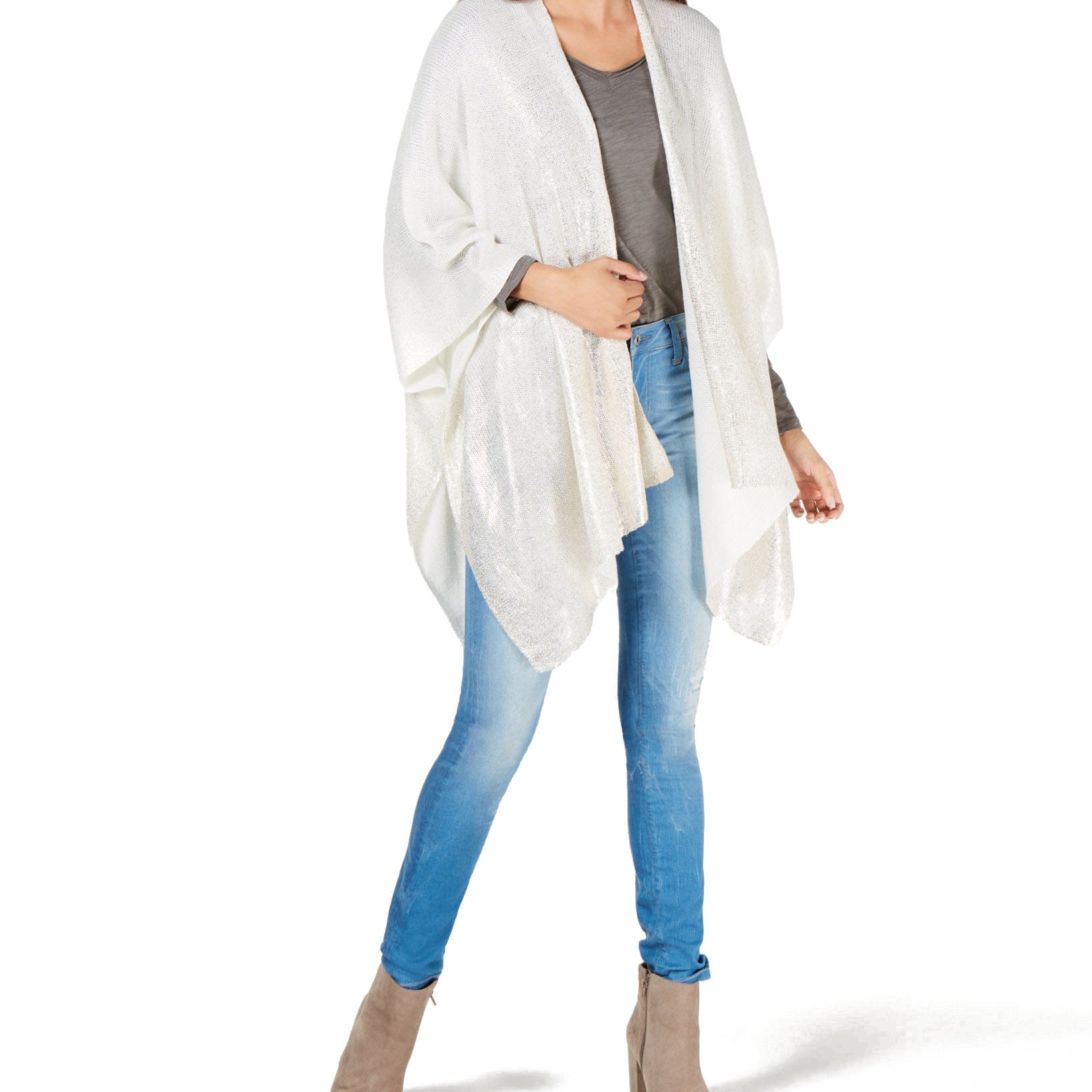 Cejon Women Metallic Ombré Topper Ivory