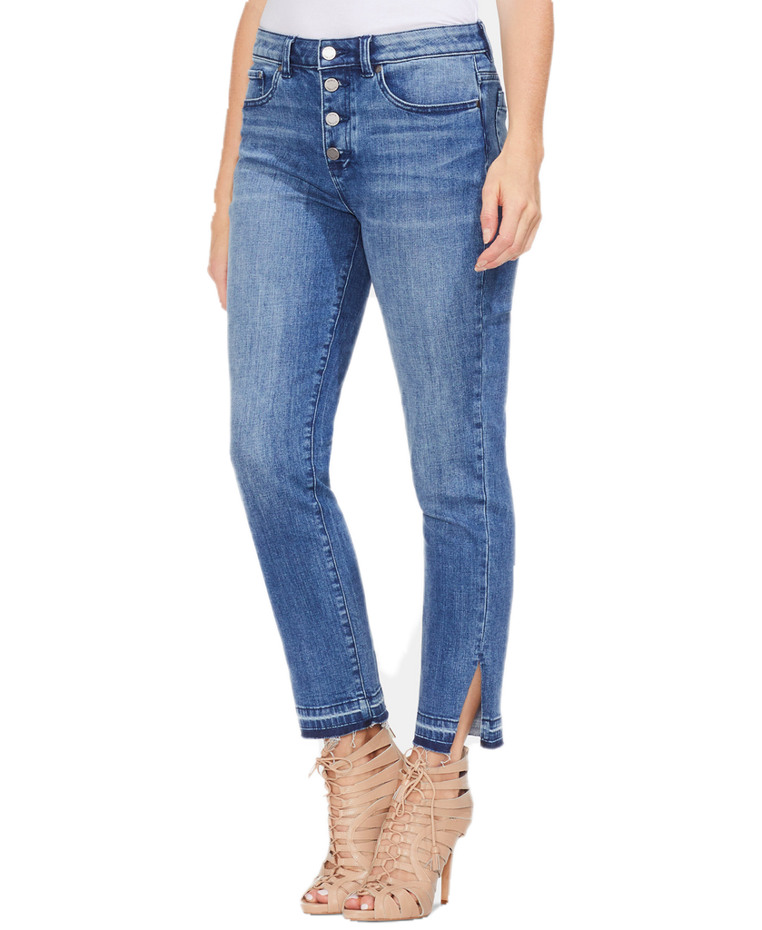 Vince Camuto Women Button Fly High Rise Jeans Spectrum Blue