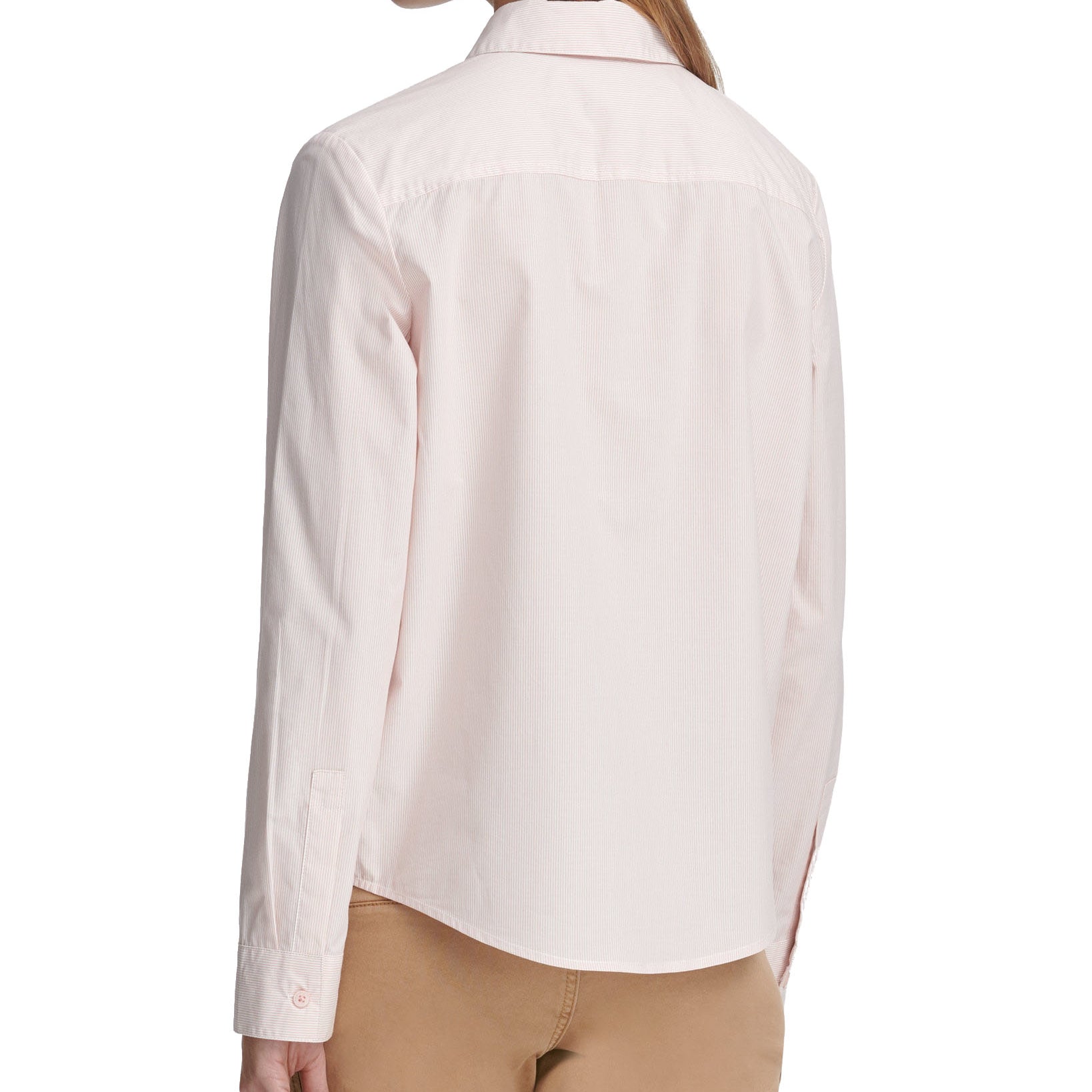 DKNY Women Long Sleeve Striped Button Up Shirt