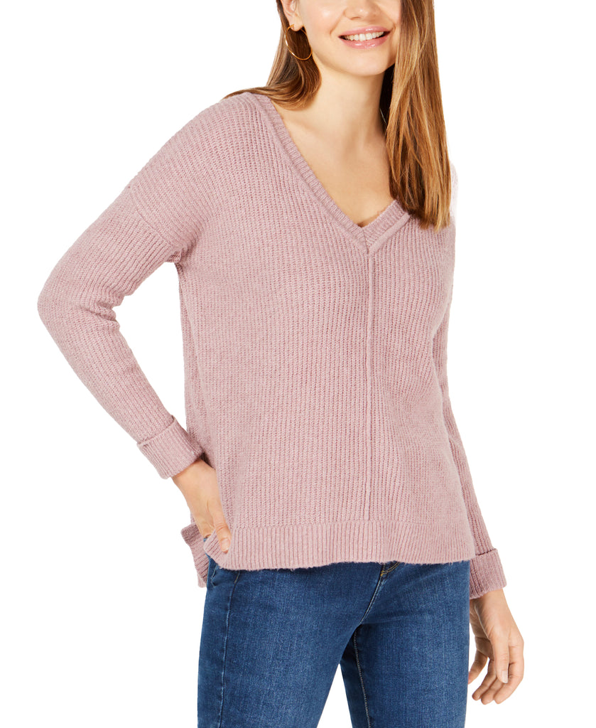 Hippie Rose Mossy Ribbed Knit Tunic Top Lilac Bloom