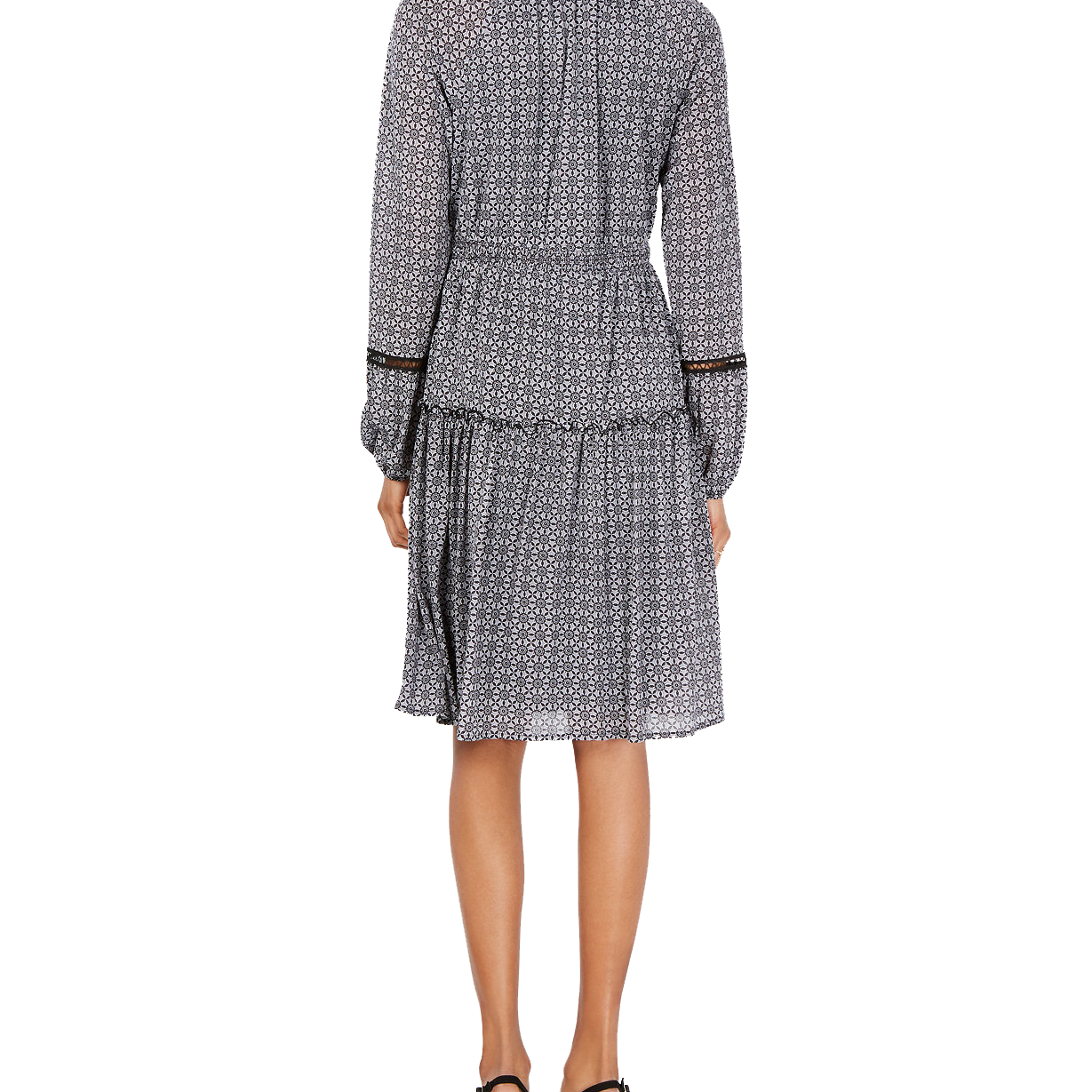 Style & Co Women Printed Split Neck A Line Dress