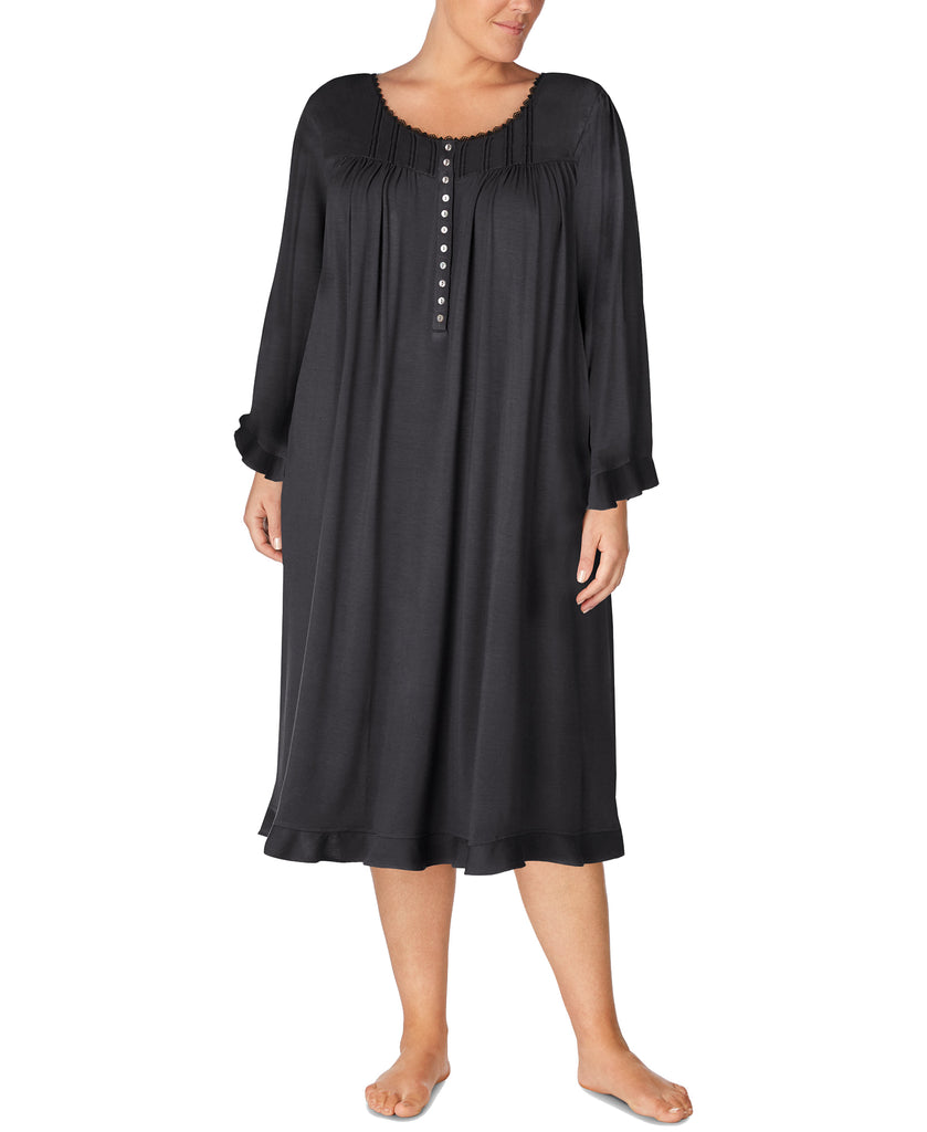 Eileen West Women Plus Waltz Nightgown Black