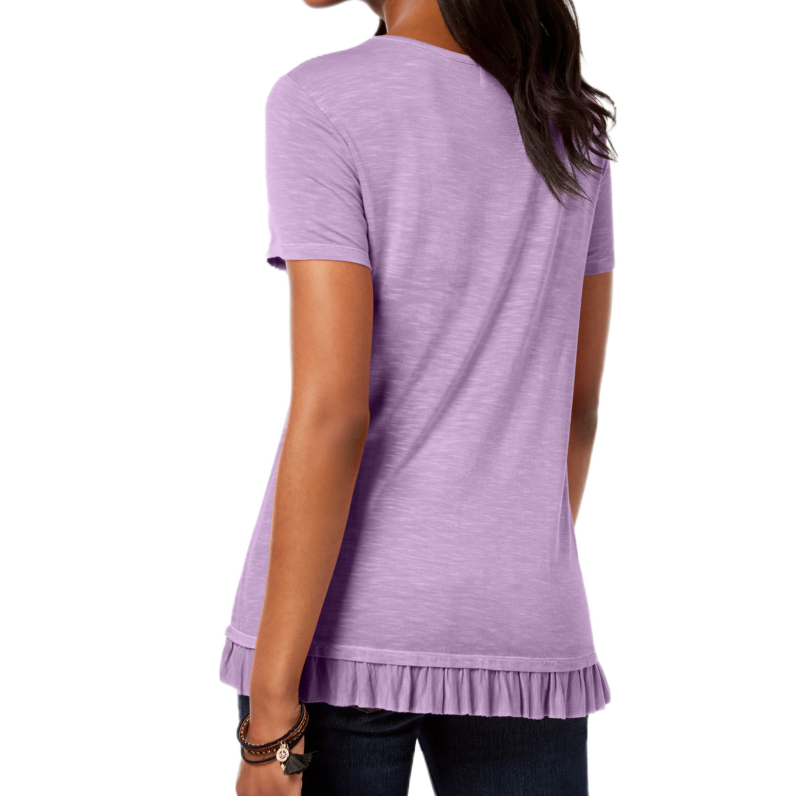 Style & Co Women Ruffled Hem Top