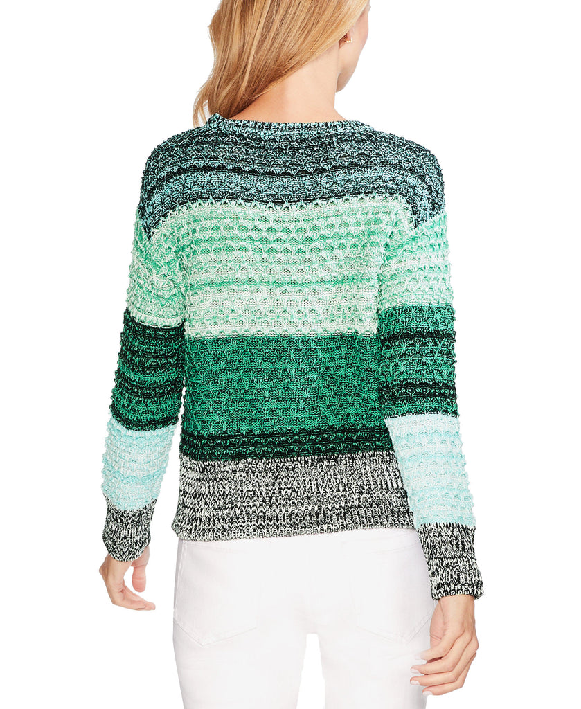 Vince Camuto Women Colorblock Crewneck Striped Sweater