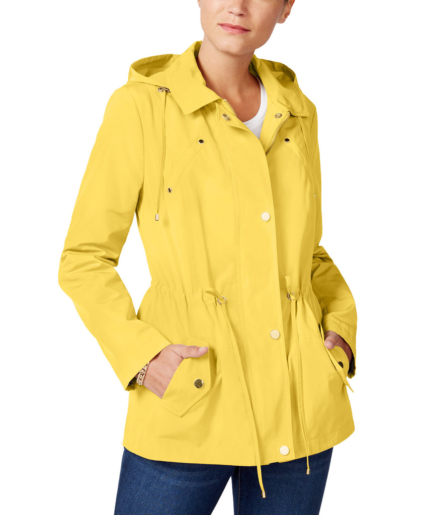 Charter Club Women Water Resistant Hooded Anorak Jacket Lemon Spritz