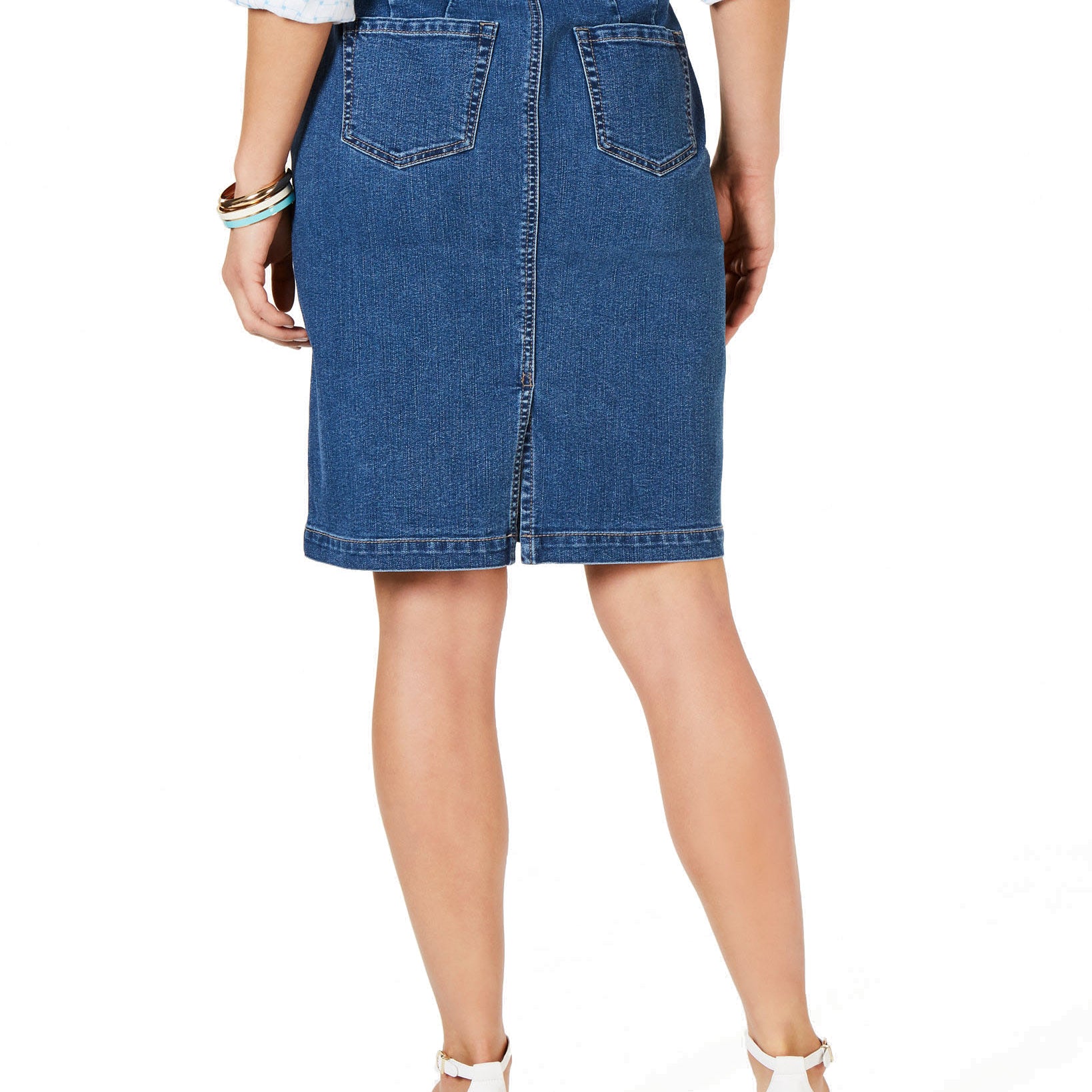 Charter Club Women Petite Denim Tummy Control Skirt
