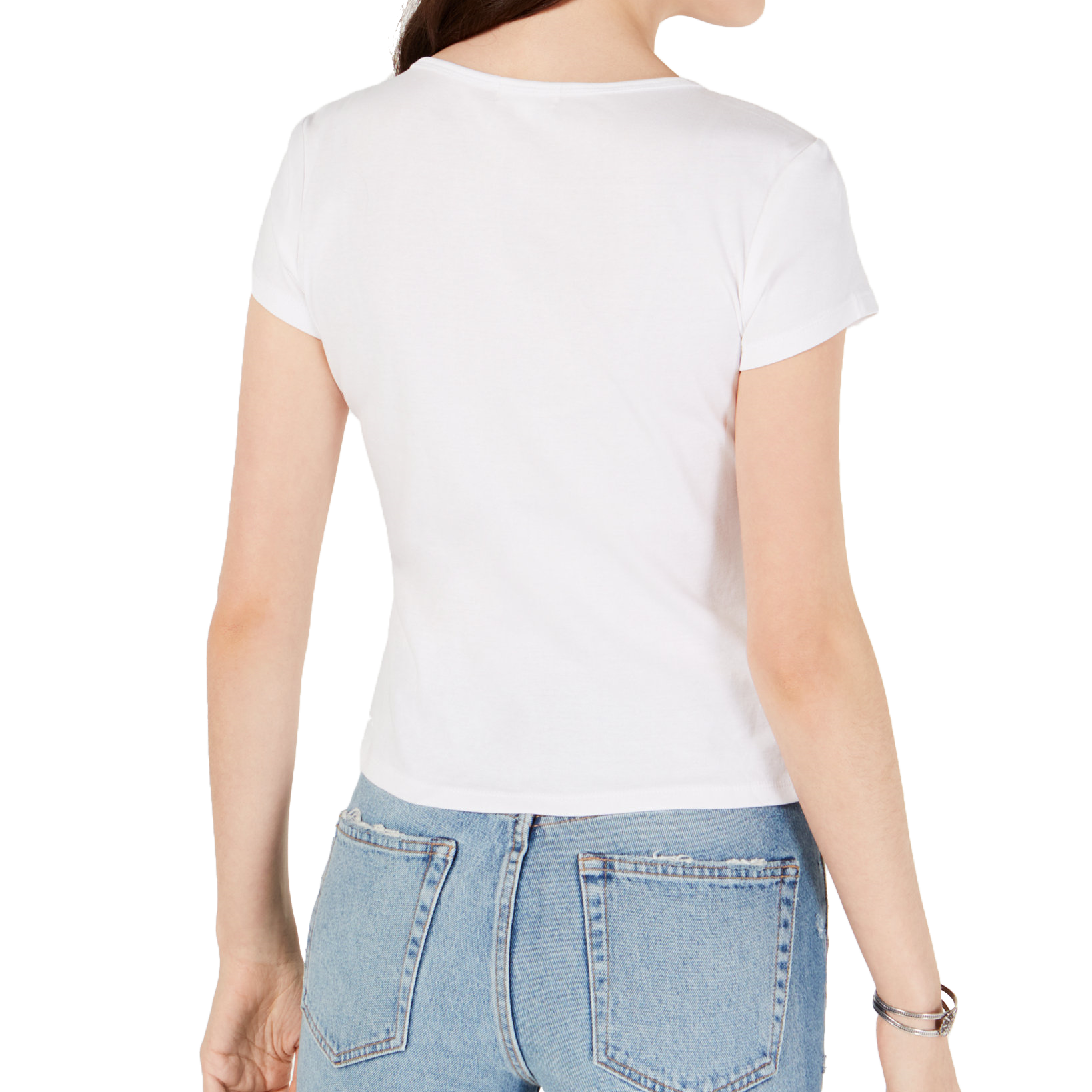 Ultra Flirt Women Cotton V Neck Baby T Shirt