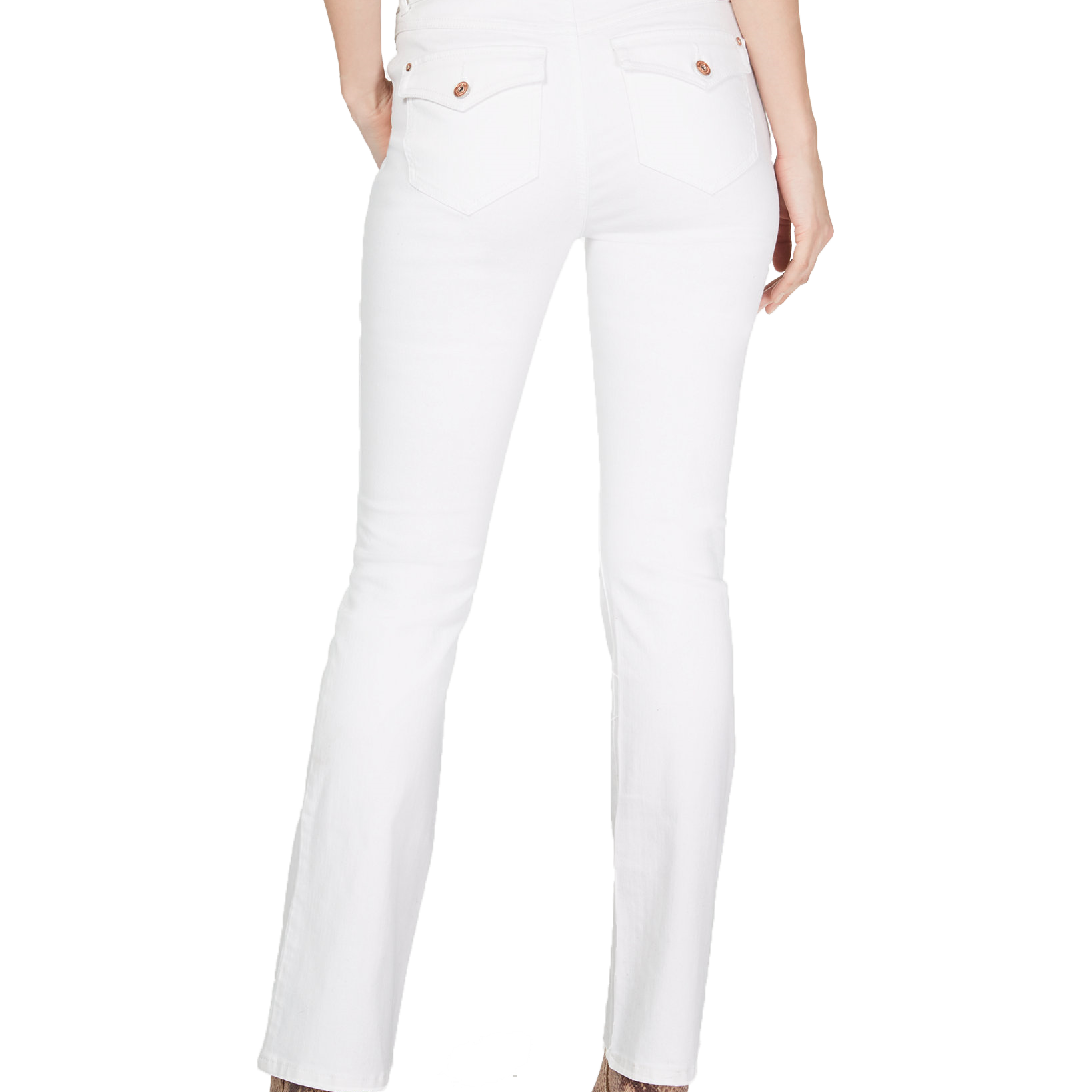 INC International Concepts Women Petite White Boot Cut Jeans