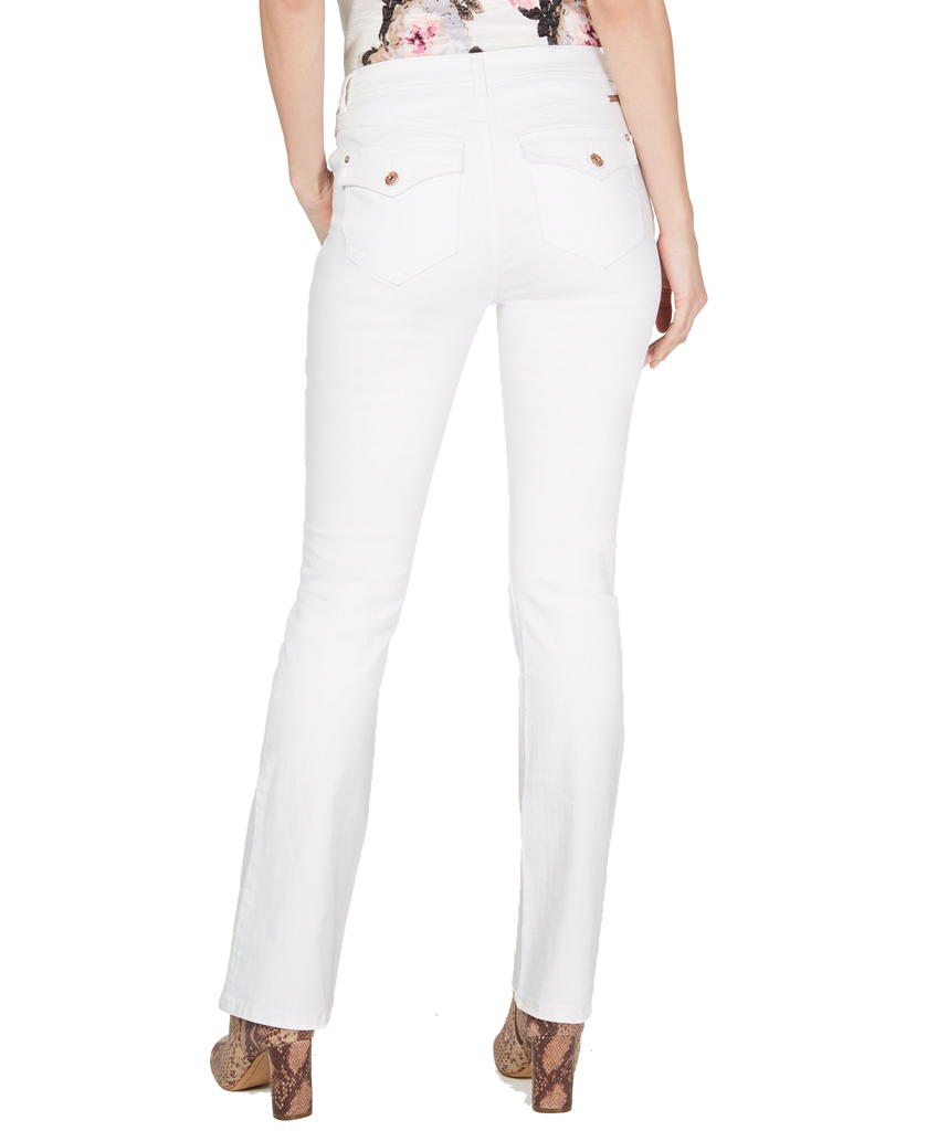 INC International Concepts Women Petite White Boot Cut Jeans