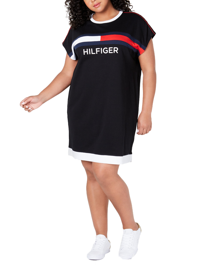 Tommy Hilfiger Sport Women Plus Sport T Shirt Dress Black