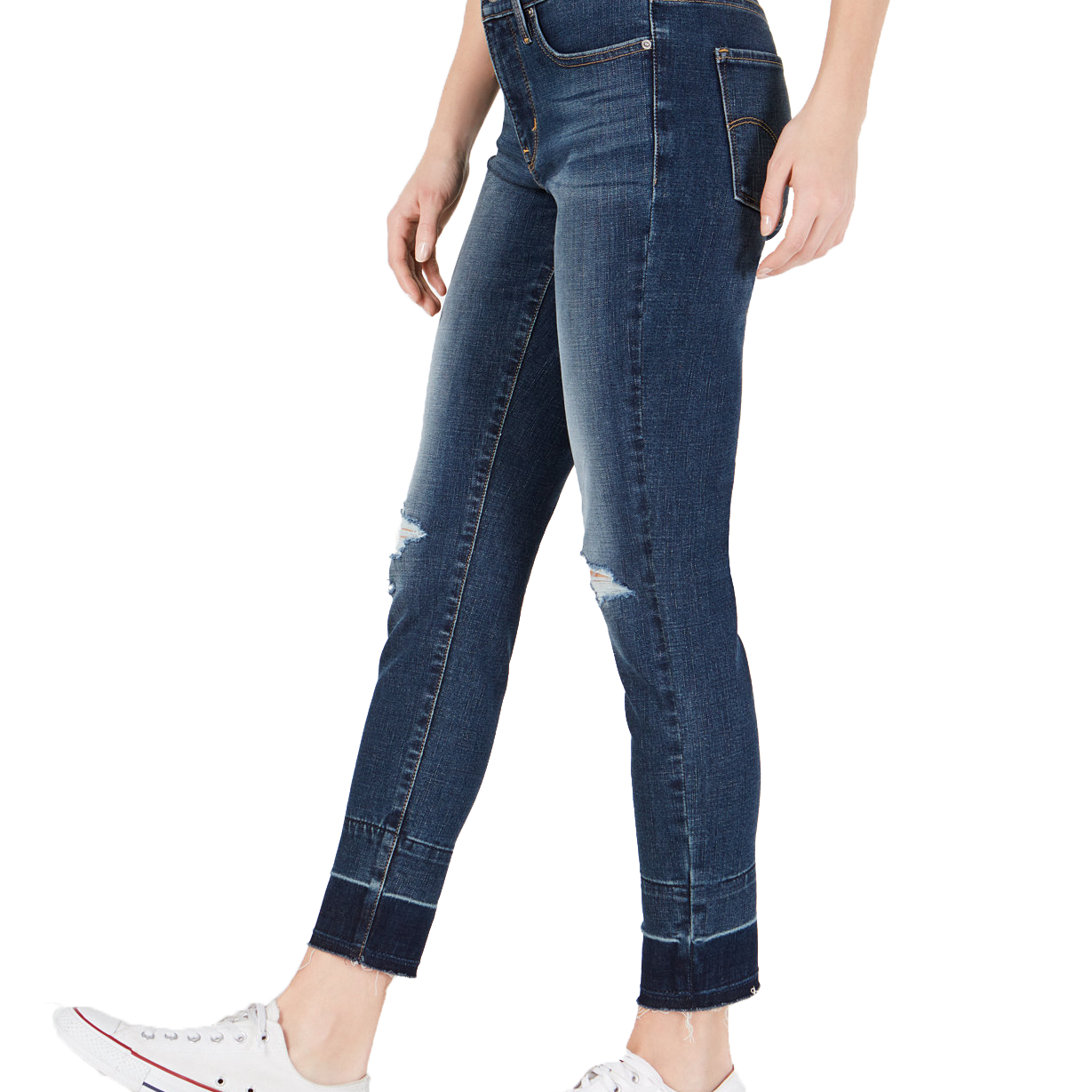 Levis Women 311 Ripped Skinny Ankle Jeans
