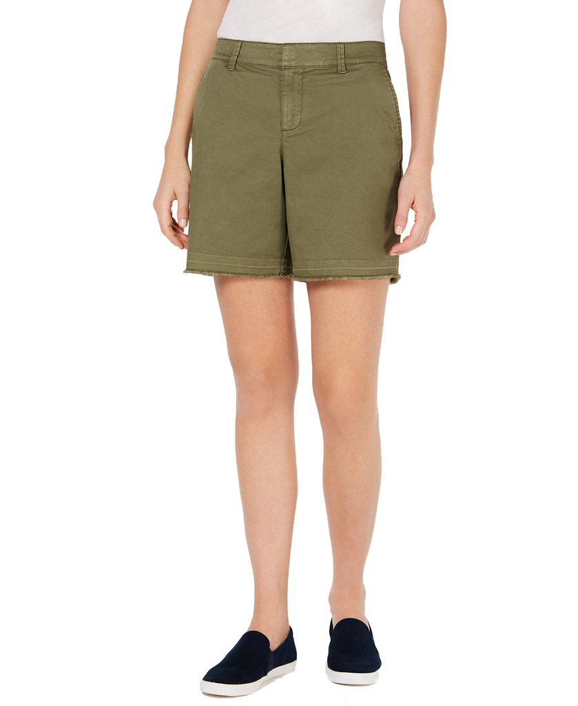 Style & Co Women Cutoff Shorts Olive Sprig