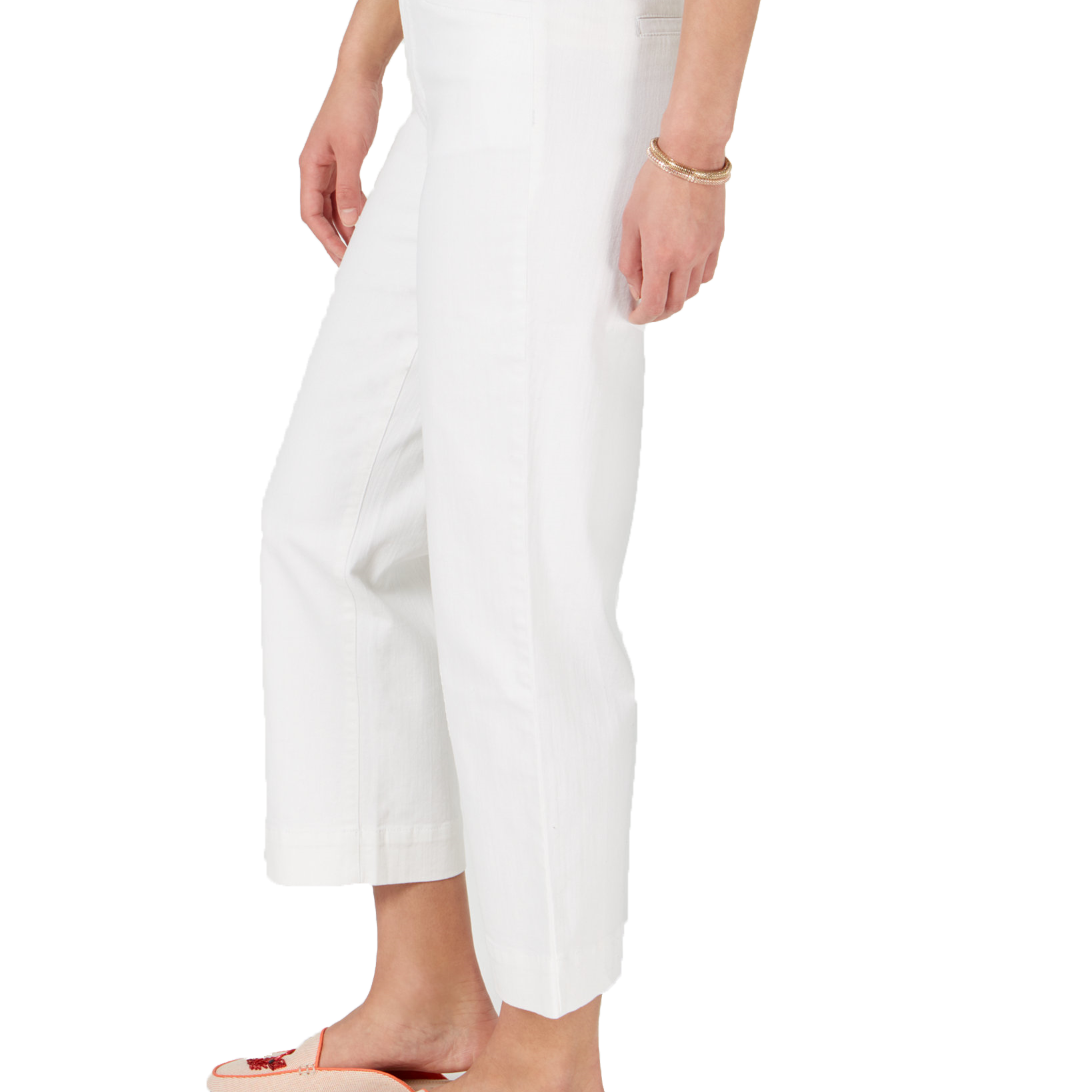 Charter Club Women High Rise Wide Leg Cropped Jeans