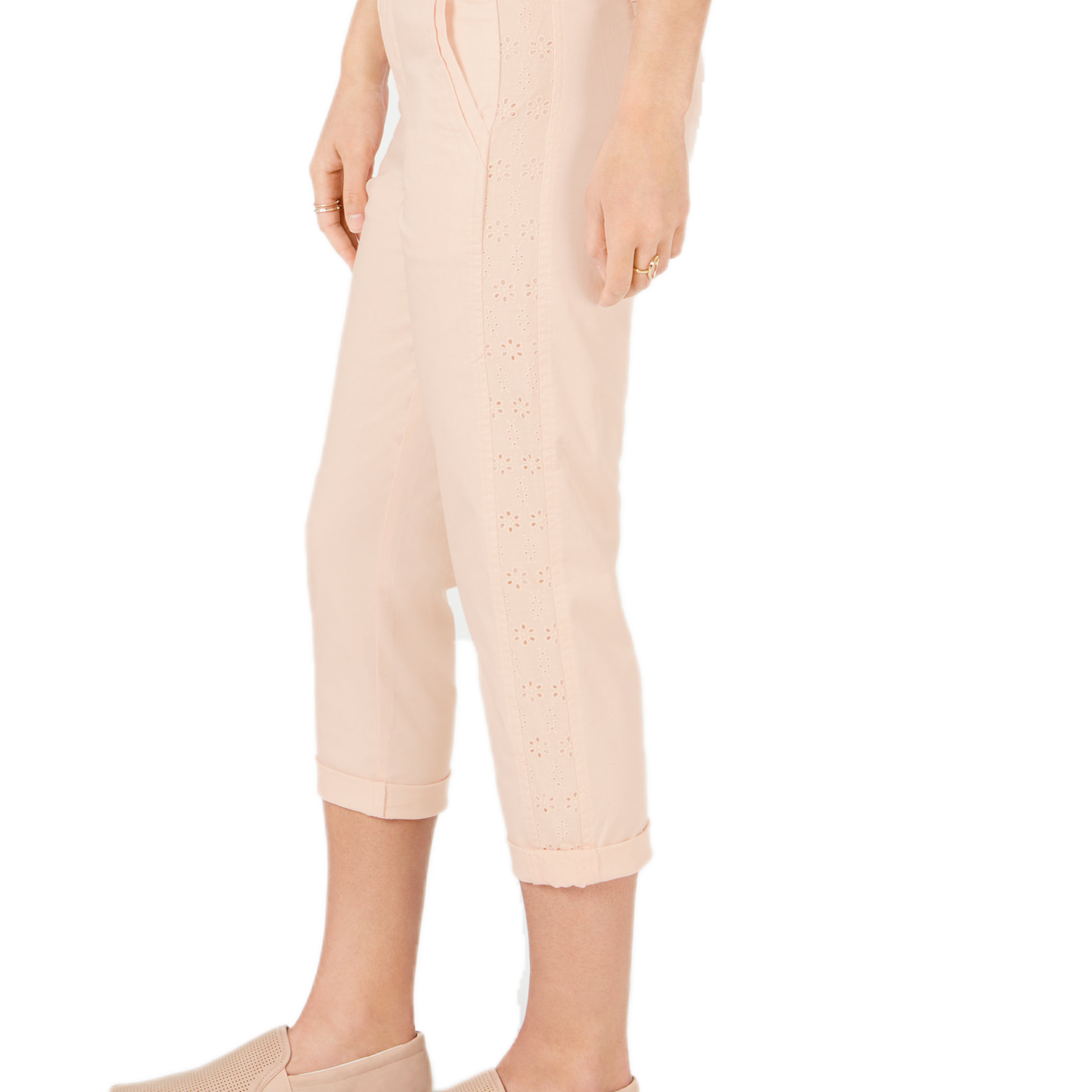 Style & Co Women Eyelet Trim Capri Pants