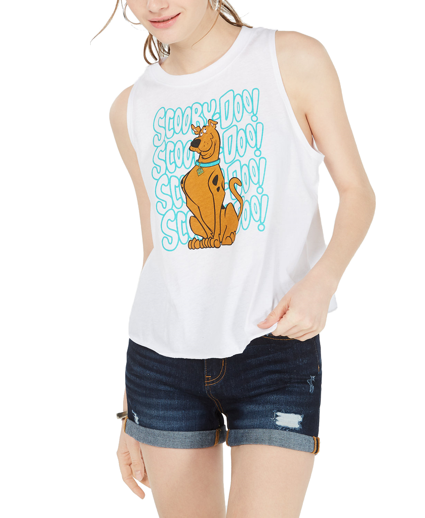 Modern Lux Women Jerry Leigh Scooby Doo Graphic Tank Top White