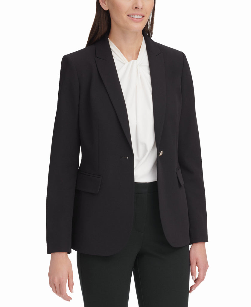 Tommy Hilfiger Women 1 Button Twill Suit Jacket