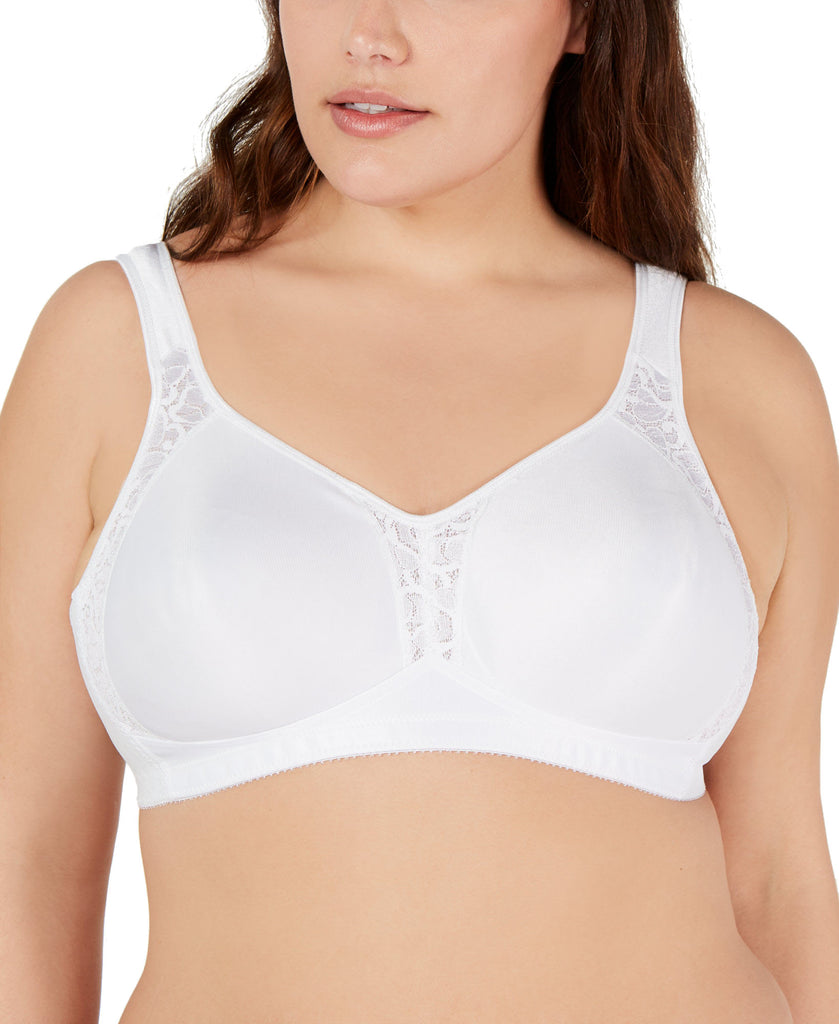 Playtex Women 18 Hour Side and Back Smoothing Wireless Bra 4395 White