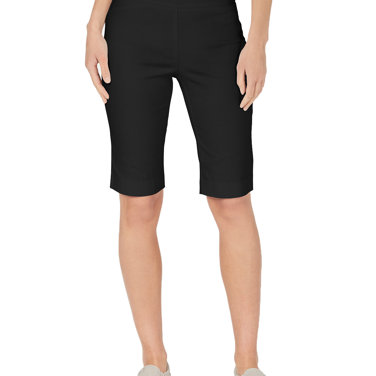 Charter Club Women Pull On Bermuda Shorts Deep Black