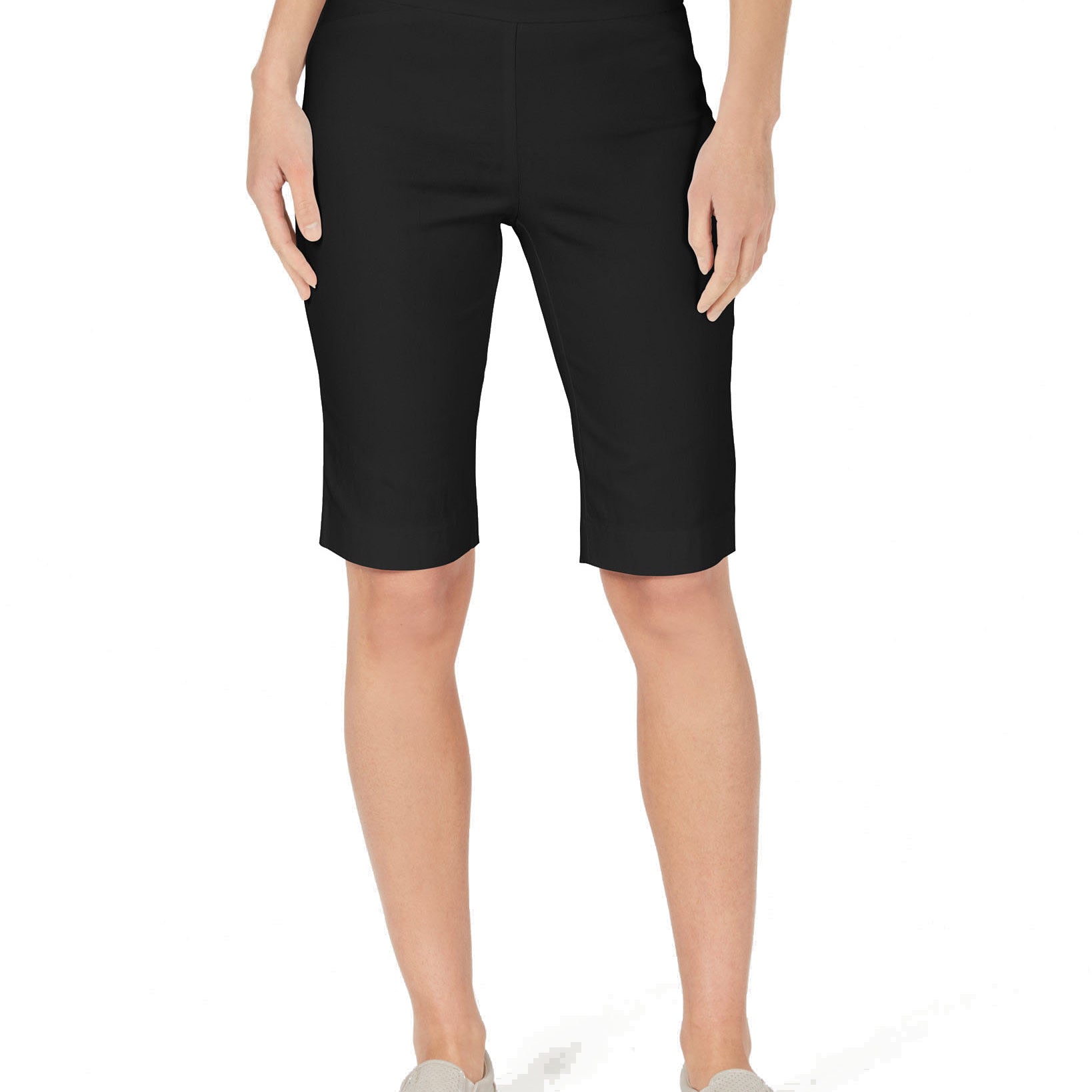 Charter Club Women Petite Pull On Bermuda Shorts Deep Black