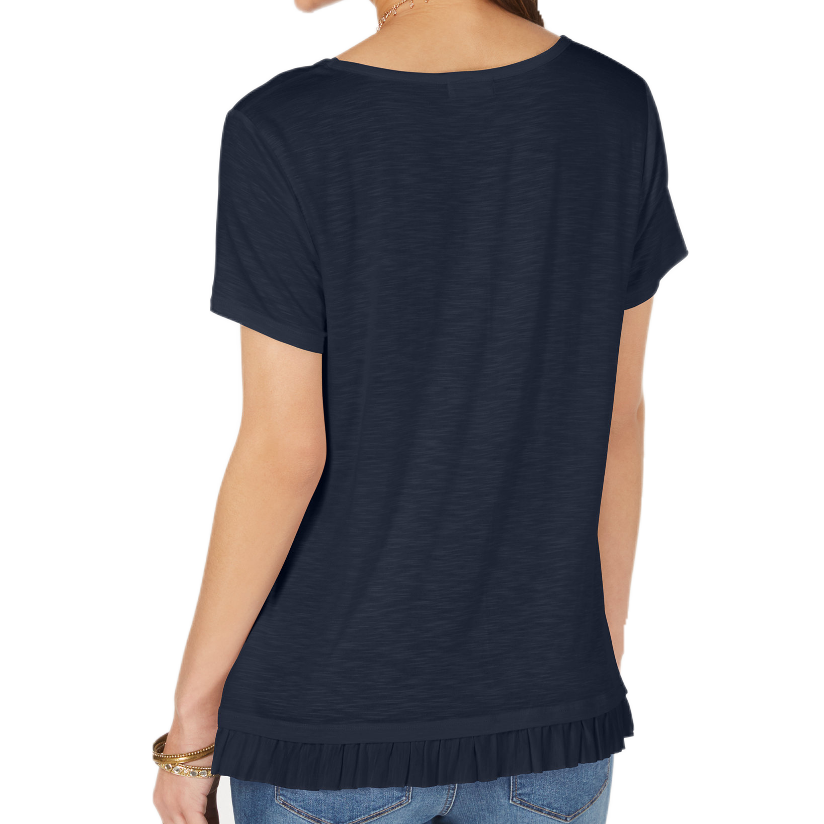 Style & Co Women Ruffled Hem Top