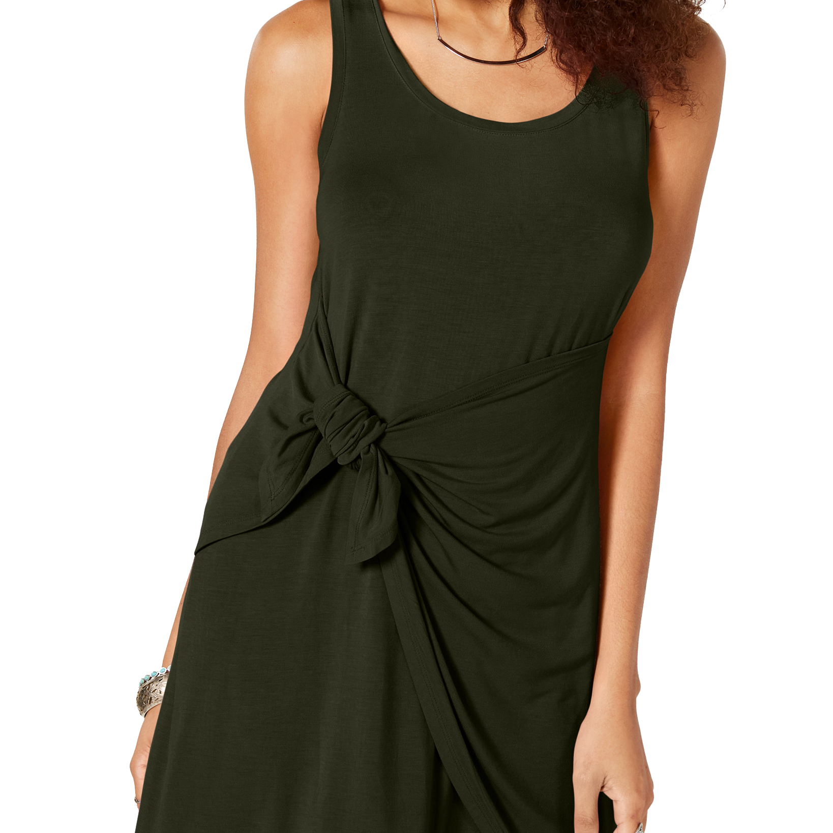 Style & Co Women Sleeveless Tie Front Dress