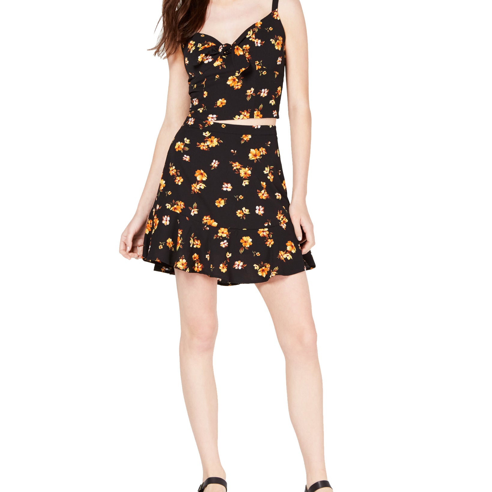 Gypsies & Moondust Women Printed Ruffle Hem Skirt