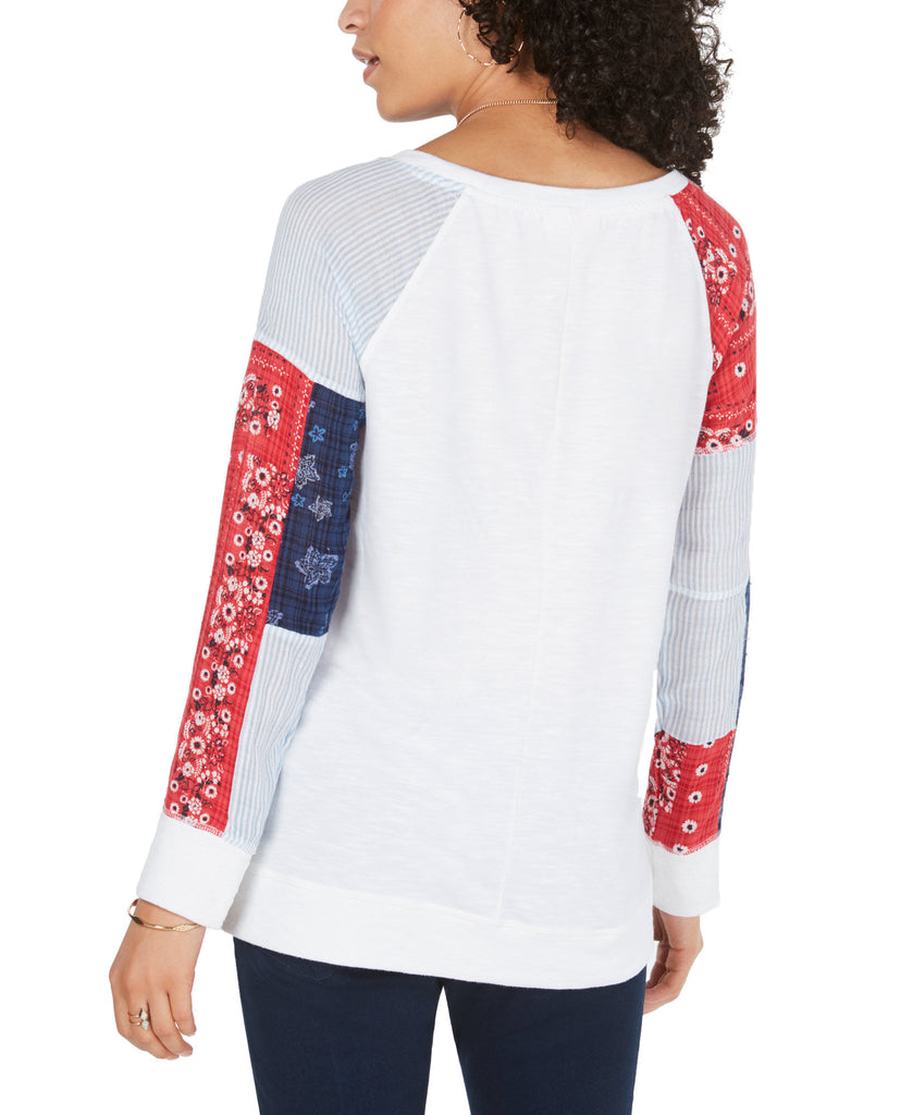 Style & Co Women Petite Patchwork Sweatshirt