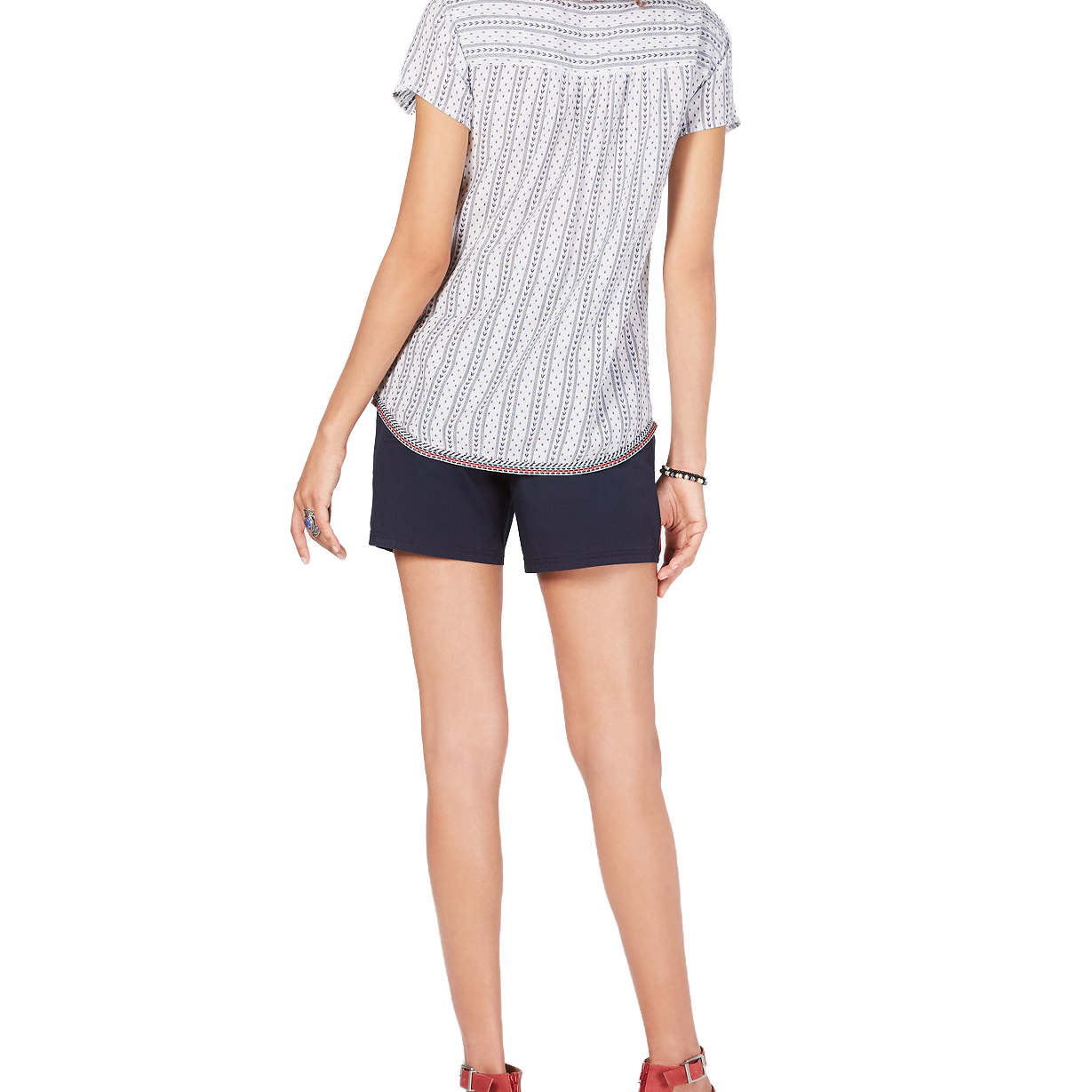 Style & Co Women Tie Belt Cotton Shorts
