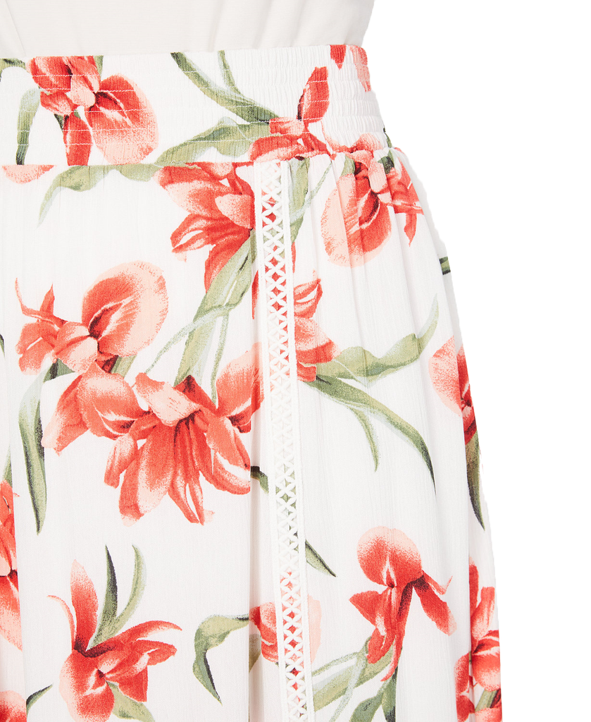 JM Collection Women Floral Print Gauze Skirt