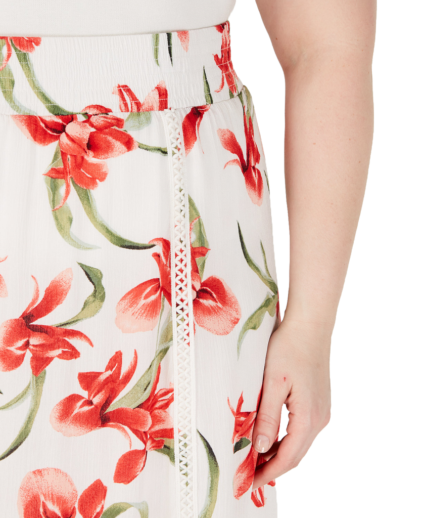 JM Collection Women Plus Floral Print A Line Skirt